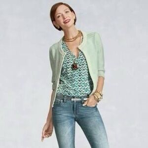CAbi Mint Green Society Sweater Cardigan